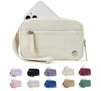 The Iris' Wallet 2nd Gen, The Iris' Wallet, Wristlet Wallets Waterproof Nylon Quilted Wallet With 3 Zipper Purse for Travel Credit Card Holder (Beige)