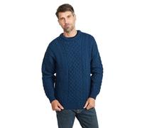 The Irish Store - Irish Gifts from Ireland Aran Woollen Mills Maglione Pullover Maglione Unisex Lavorato a Maglia 100% Lana Merino (Atlantico, XL)
