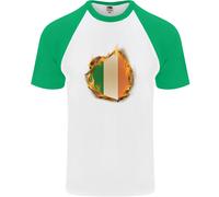 The Irish Tricolore Bandiera Fuoco Irlanda Uomo S/S Baseball T-Shirt