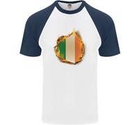 The Irish Tricolore Bandiera Fuoco Irlanda Uomo S/S Baseball T-Shirt