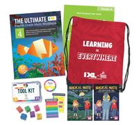 The IXL Ultimate 4th Grade Math Backpack, Includes Workbook, Magical Math Readers, Tool Kit, and User Guide