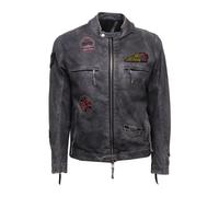 The Jack Leathers - Giubbotto grigio in pelle Moreno+Patch Enzym - - Jackets - Uomo - Grigio - M