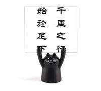 The Journey Begins with Single Step Citazione Memo Holder Cartoon Black Cat Stand Decorazione