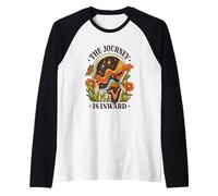The Journey Is Inward - Vintage Anni '70 Meditazione Art Maglia con Maniche Raglan