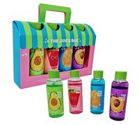The Juice Box Splash - Set regalo per bagnoschiuma, confezione da 4, avocado, anguria, papaya, prugna, 100 ml ciascuno