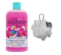 The Juicy Raspberry Kiss - Gel doccia e bagno da 500 ml con estratto naturale di lampone con spugna per il corpo (qualsiasi colore)