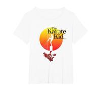 The Karate Kid Logo sfumato di Sole Maglietta, Donna Plus-Size, Bianco, 5X