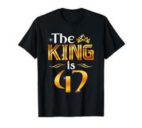 The King Is 47 Anni Regalo Uomo 47 Anni Compleanno Re Corona Maglietta