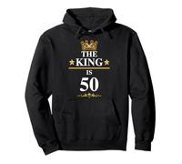 The King Is 50 - Divertente Festa per Il 50° Compleanno Crown Kings Felpa con Cappuccio