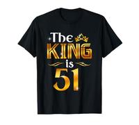 The King Is 51 Anni Regalo Uomo 51 Anni Compleanno Re Corona Maglietta
