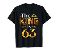 The King Is 63 Anni Regalo Uomo 63 Anni Compleanno Re Corona Maglietta