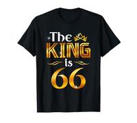 The King Is 66 Anni Regalo Uomo 66 Anni Compleanno Re Corona Maglietta