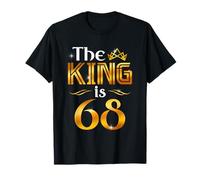 The King Is 68 Anni Regalo Uomo 68 Anni Compleanno Re Corona Maglietta