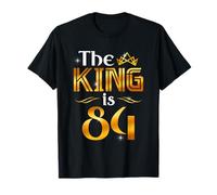 The King Is 84 Anni Regalo Uomo 84 Anni Compleanno Re Corona Maglietta