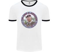 The King Is Airborne Charles Coronation Uomo Ringer T-Shirt
