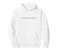 The King IS Coming - Trendy Minimalist Christian White Felpa con Cappuccio