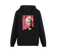 THE KING OF TOMATO Billy Idol 80S Icon Rock Star Legend Vintage Hoody Unisex Long Sleeve Hooded with Pocket Black XXL