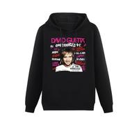 THE KING OF TOMATO David Guetta One More Love Hoody Unisex Ptinted Hoodies Long Sleeve Men's Hooded with Pocket Black L