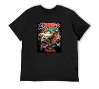 THE KING OF TOMATO Exodus Piranha Unisex 100% Cotton Short-Sleeve T-Shirts Black XL