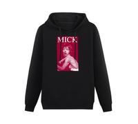 THE KING OF TOMATO Mick Jagger Maroon Image Hoody Unisex Ptinted Hoodies Long Sleeve Men's Hooded with Pocket Black XL