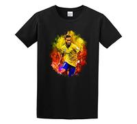 THE KING OF TOMATO Neymar da Silva Unisex 100% Cotton Short-Sleeve T-Shirts Black XXXL