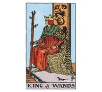 The King of Wands: 156 College Ruled Lined Pages (78 leaves), 5x8 Notebook, Journal, Diary, Planner featuring image of The King of Wands Tarot card