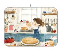 The Kitchen is Filled with The Aroma of Baking Pies Riutilizzabile Piatto mat 18x24 Rettangolo Grande piano di lavoro Tappetino di asciugatura Decorativo Home Decor Essentials