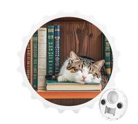 The Kitten Sleeps - Apribottiglie magnetico, strumento da cucina salvaspazio, divertente apribottiglie e magnete per frigorifero, per campeggio, viaggi, campeggio, stile bianco