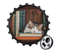 The Kitten Sleeps - Apribottiglie magnetico, strumento salvaspazio da cucina, divertente apribottiglie e magnete per frigorifero, per campeggio, viaggi, campeggio, colore: nero
