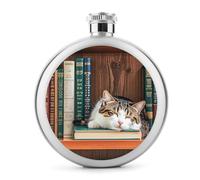 The Kitten Sleeps - Fiaschetta per liquori, in acciaio inox, a prova di perdite, portatile, per esterni, campeggio, viaggi, regali