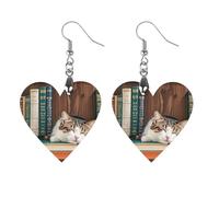 The Kitten Sleeps - Orecchini in legno da donna, eleganti gioielli vintage in legno, orecchini leggeri per matrimoni, feste, regalo di tutti i giorni, Love, Legno, Legno