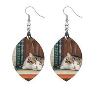 The Kitten Sleeps - Orecchini in legno da donna, eleganti gioielli vintage in legno, orecchini leggeri per matrimoni, feste, regalo di tutti i giorni, Circular, Legno, Legno
