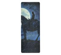 The Knight in The Moonlight tappetino da yoga antiscivolo per esterni stampato, antiscivolo, tappetino da yoga asciugamano antiscivolo con borsa per il trasporto tapete para ejercicio 180,3 x 66 cm