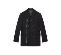 The Kooples Crossover Coat With Leather Insert On The Right Front Black Taglia: 46 | Outlet | Uomo | Nero