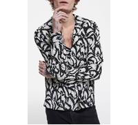 The Kooples Feather Print Shirt Off White / Black Taglia: XS | Camicie Casual Outlet | Uomo | Bianco