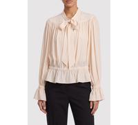 The Kooples Flowing Blouse With A Lavaliere Collar Ecru Taglia: 34 | Maglie a manica lunga Outlet | Donna | Marrone