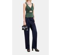 The Kooples Fluid Pleated Trousers With Chain Navy Taglia: 36 | Pantaloni da completo Outlet | Donna | Blu