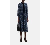 The Kooples Long Dress Ml Buttoned Neckline Velvet Trim Blue Taglia: 38 | Abiti Midi Outlet | Donna | Blu