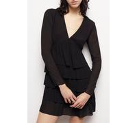 The Kooples Long Sleeve Dress With Short Pleated Skirt Black Taglia: 36 | Abiti Mini Outlet | Donna | Nero