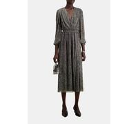 The Kooples Long Wrap Dress With 3/4 Sleeves Silver Taglia: 38 | Abiti Midi Outlet | Donna | Grigio