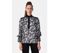 The Kooples Ml Buttoned Top With Ruffle At The Collar Black White Taglia: 38 | Cappotti Outlet | Donna | Nero