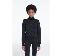 The Kooples Mock Neck Sweater In All Over Logo Jacquard Black Dark Grey Taglia: 38 | Outlet | Donna | Nero
