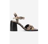 The Kooples Python Embossed Leather Heel Sandals Beige-brown Taglia: 38 | Scarpe da Mulo Outlet | Donna | Marrone