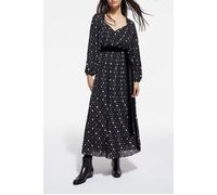 The Kooples Robe Longue Plissee Polka Dots Black Velvet Ceinture Black-e Taglia: 36 | Maxi abiti Outlet | Donna | Nero