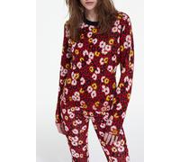 The Kooples Round Neck Sweater In Floral Jacquard Dark Red Taglia: 38 | Maglioni a maglia Outlet | Donna | Rosso