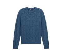 The Kooples Round Neck Sweater With Cable Pattern Blue Petrol Taglia: L | Cardigan Outlet | Uomo | Blu