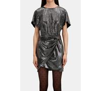 The Kooples Short Draped Dress With Sequined Kimono Sleeves Silver Taglia: 38 | Abiti Mini Outlet | Donna | Grigio
