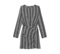 The Kooples Short Long-sleeved Print Zig Zag Dress Black White Taglia: 38 | Outlet | Donna | Nero