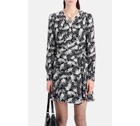 The Kooples Short Wrap Dress With Long Sleeves Black White Taglia: 40 | Abiti Mini Outlet | Donna | Nero