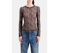 The Kooples Top En Mesh Avec Print All Over Snake Black Taglia: 38 | Cappotti Outlet | Donna | Nero